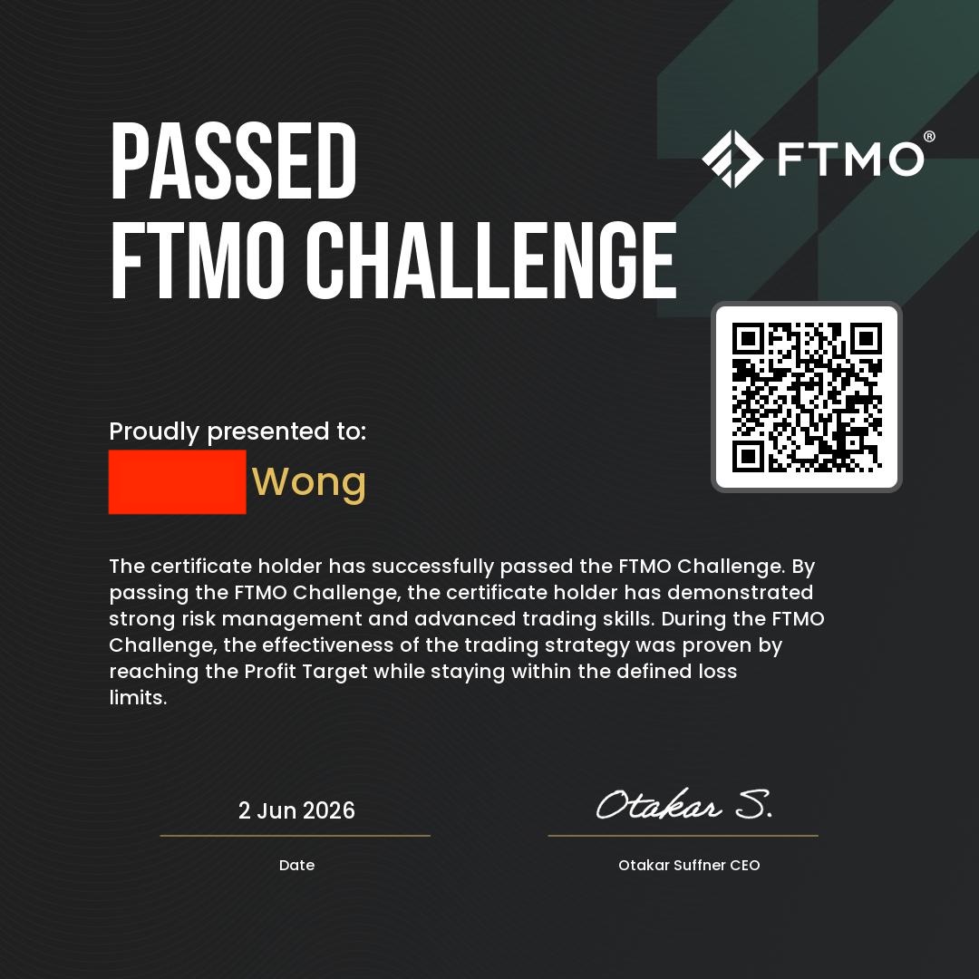 Client passed FTMO Challenge
