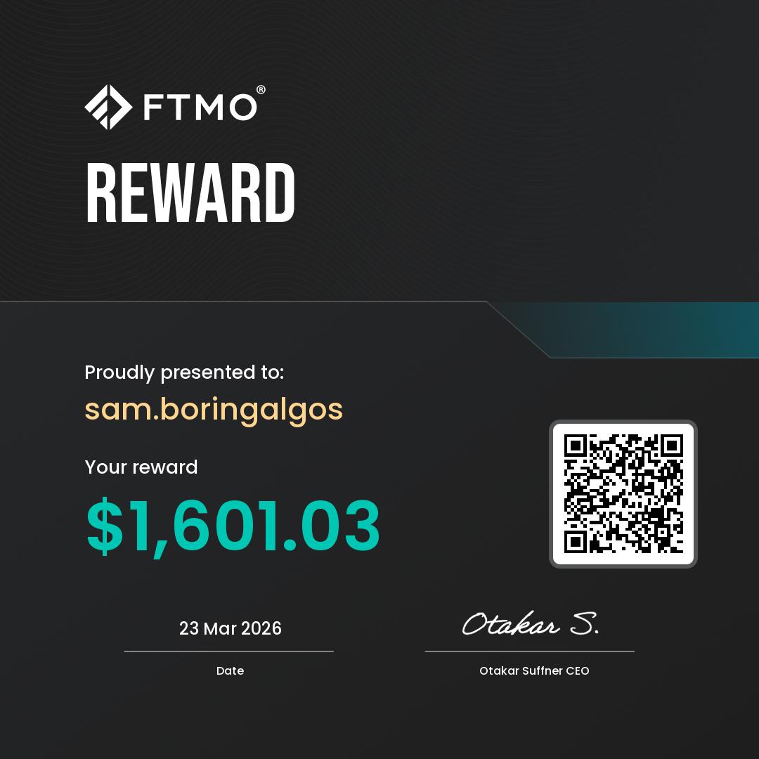 FTMO Payout $1,601.03